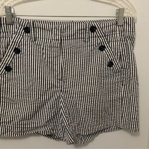Sandro size 10 striped seersucker shorts